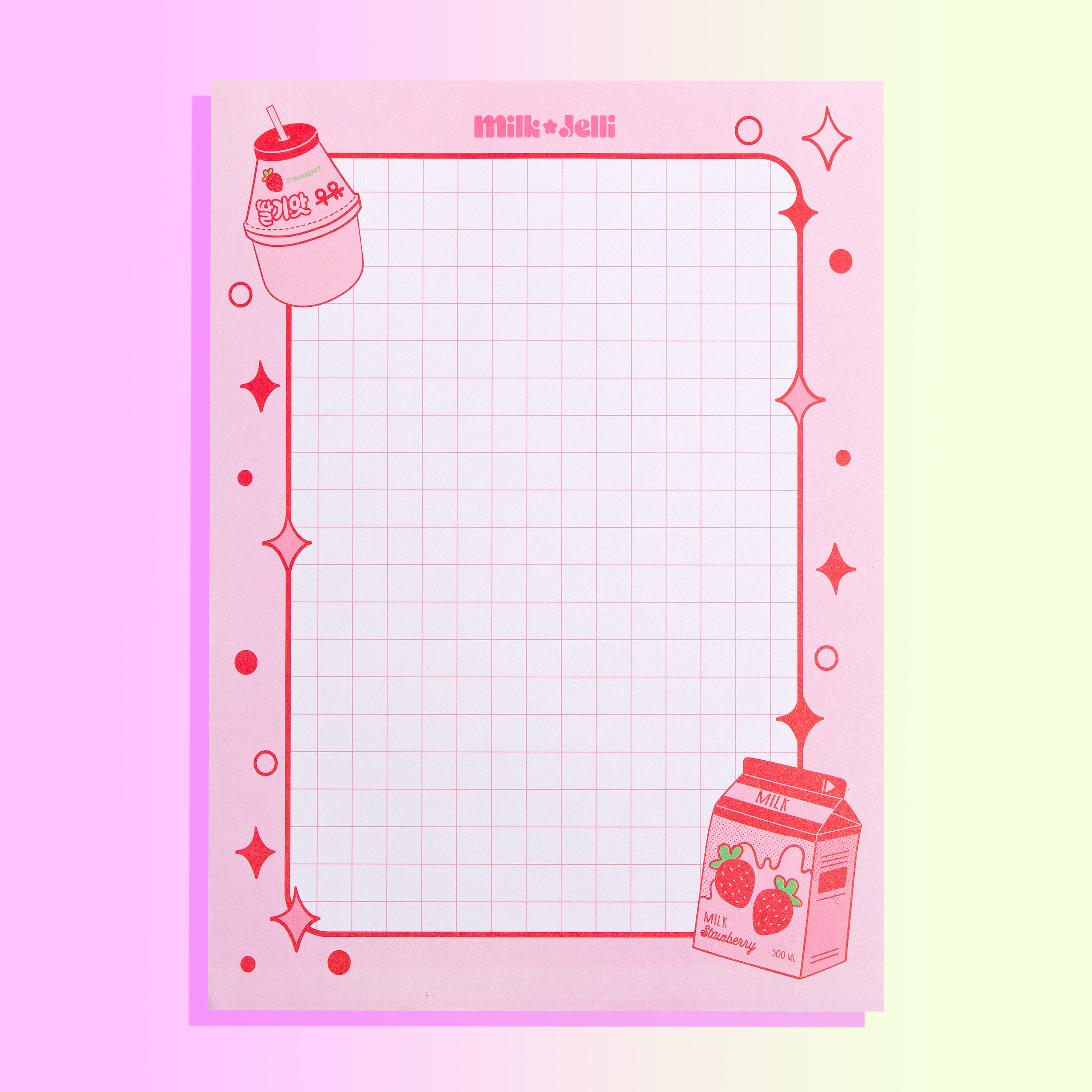 Strawberry Milk Large Legal Notepad – Milk Jelli