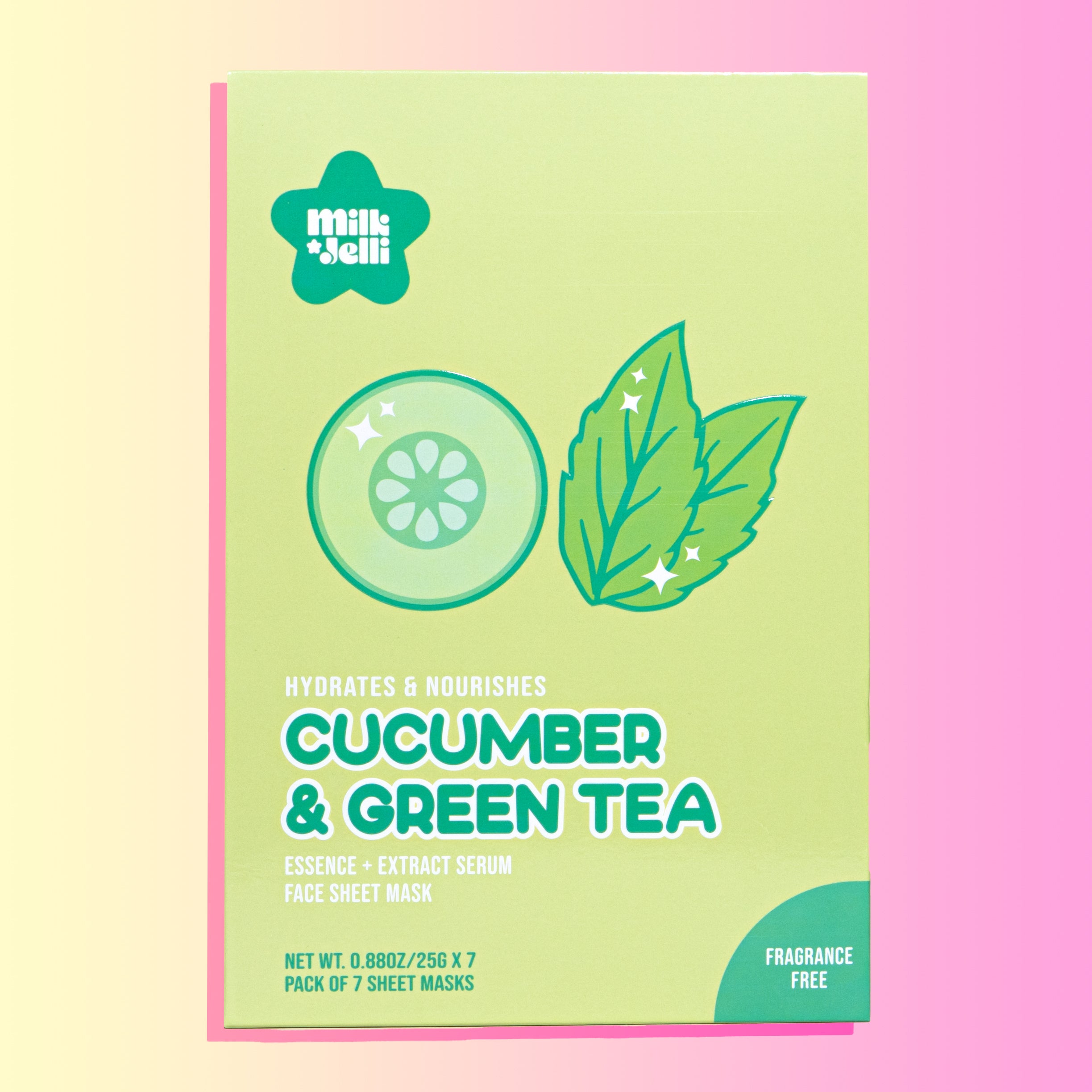 Cucumber + Green Tea Face Mask Box of 7 – Milk Jelli