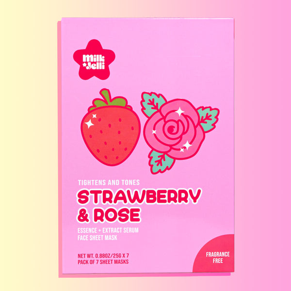 Strawberry + Rose Face Mask Box of 7 – Milk Jelli