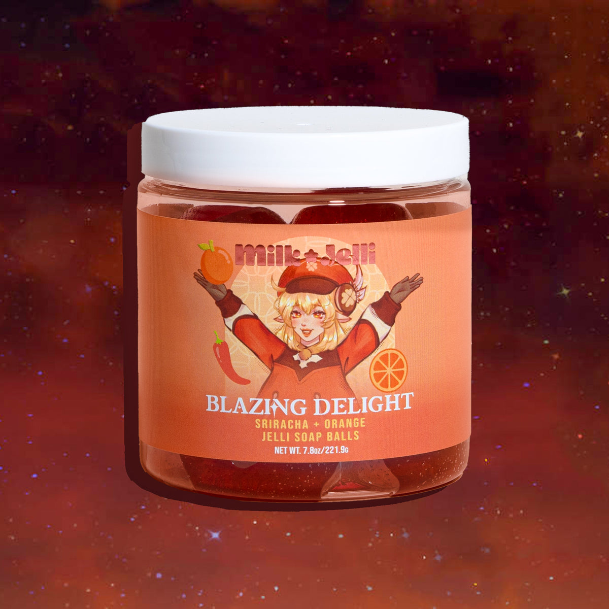 Blazing Delight Sriracha + Orange Jelli Soap Balls